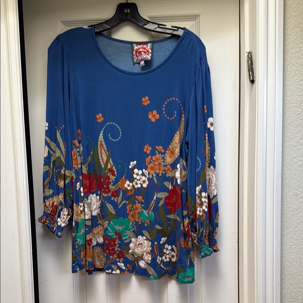 Floral Blue Women's Top